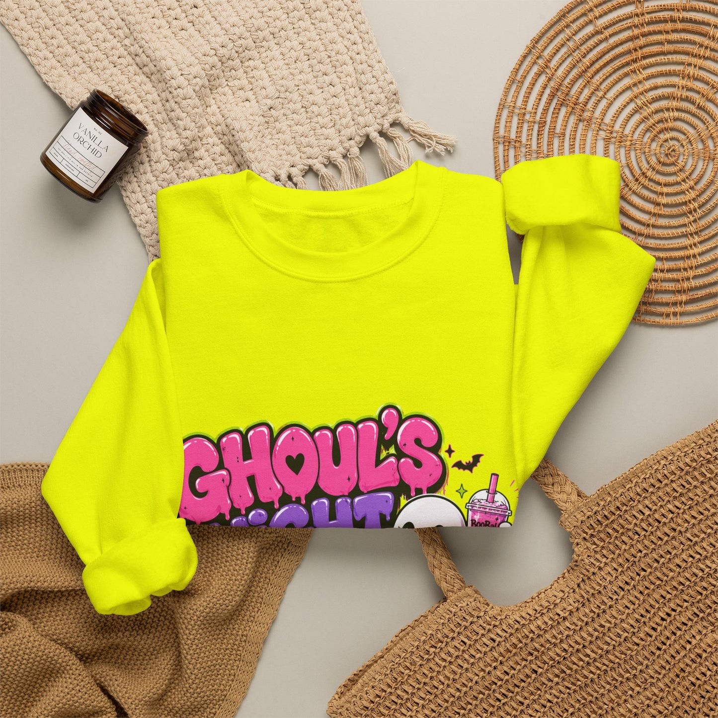 Ghoul's Night Out Crewneck Sweatshirt — Retro Cartoon Halloween Graphic