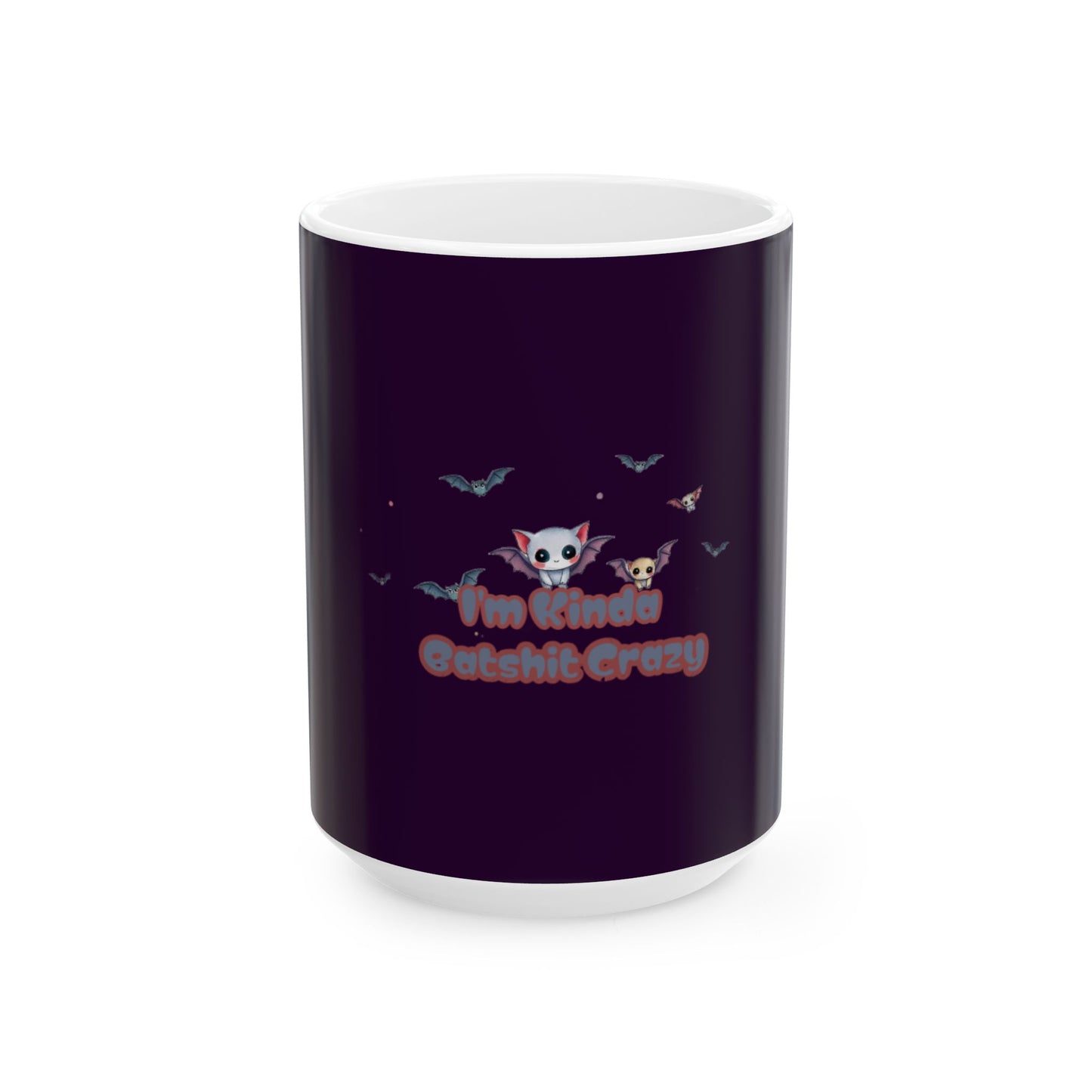 Cute Bat Cats Ceramic Mug – "I’m Kinda Catastic & Crazy" Halloween Coffee Cup (11oz, 15oz)