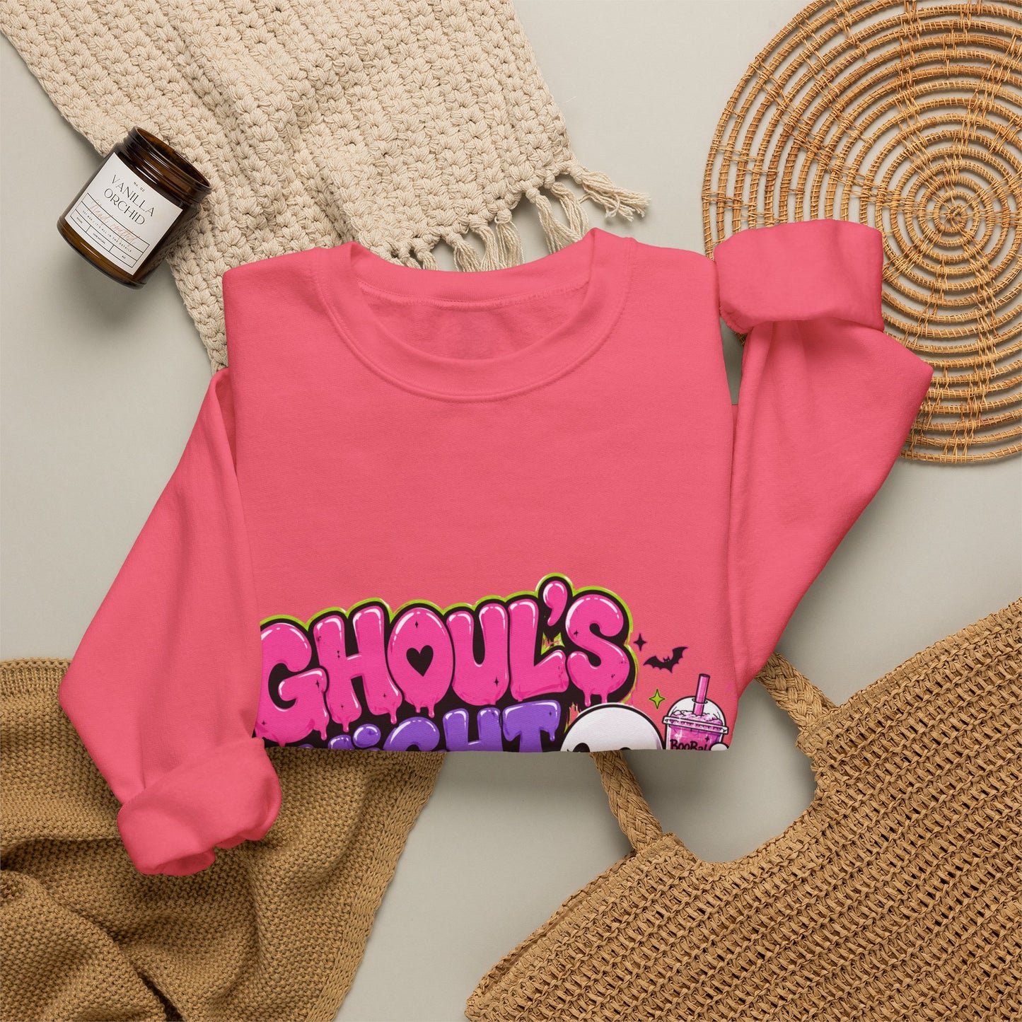 Ghoul's Night Out Crewneck Sweatshirt — Retro Cartoon Halloween Graphic