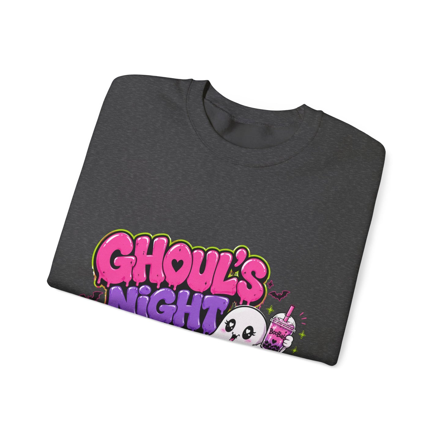 Ghoul's Night Out Crewneck Sweatshirt — Retro Cartoon Halloween Graphic