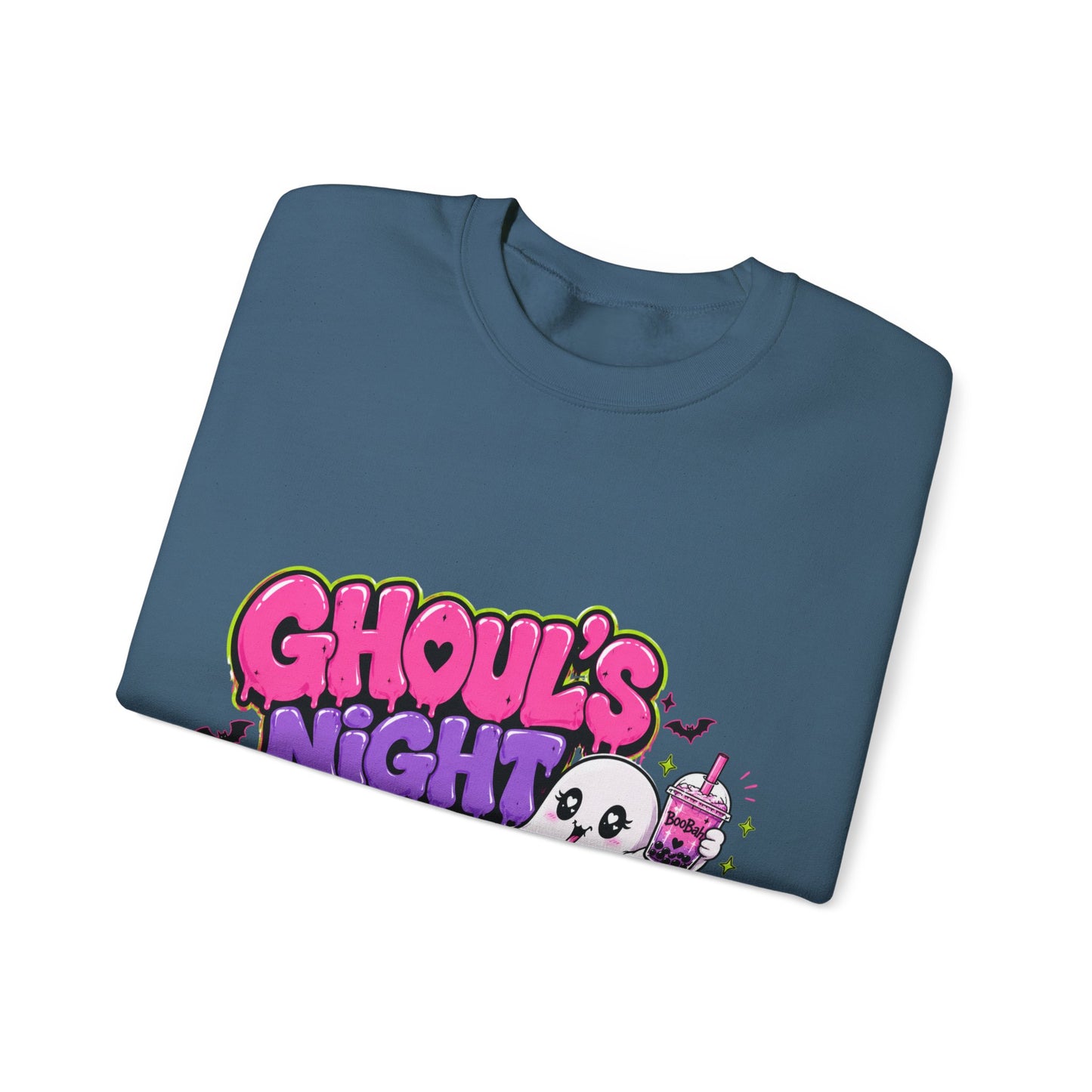 Ghoul's Night Out Crewneck Sweatshirt — Retro Cartoon Halloween Graphic