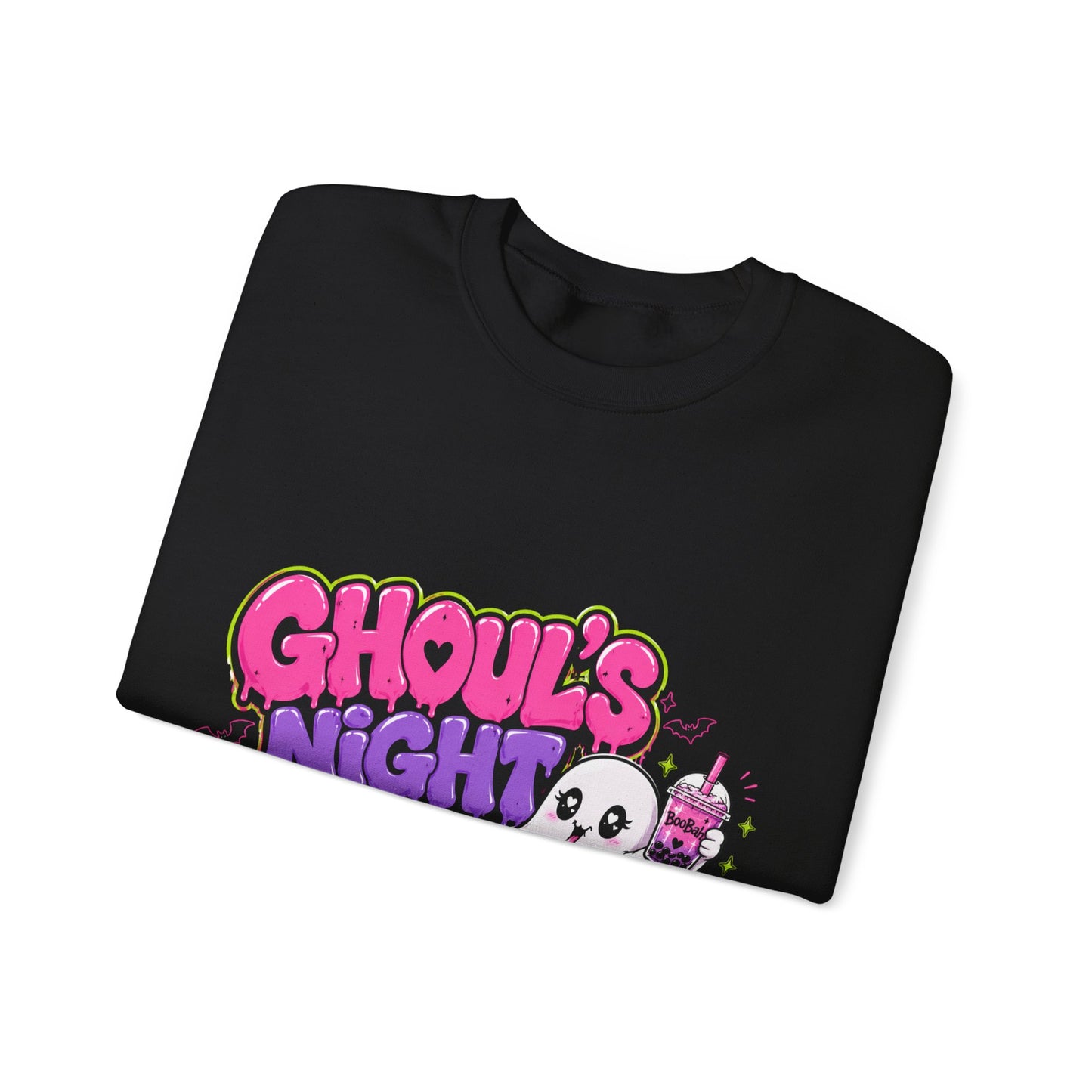 Ghoul's Night Out Crewneck Sweatshirt — Retro Cartoon Halloween Graphic