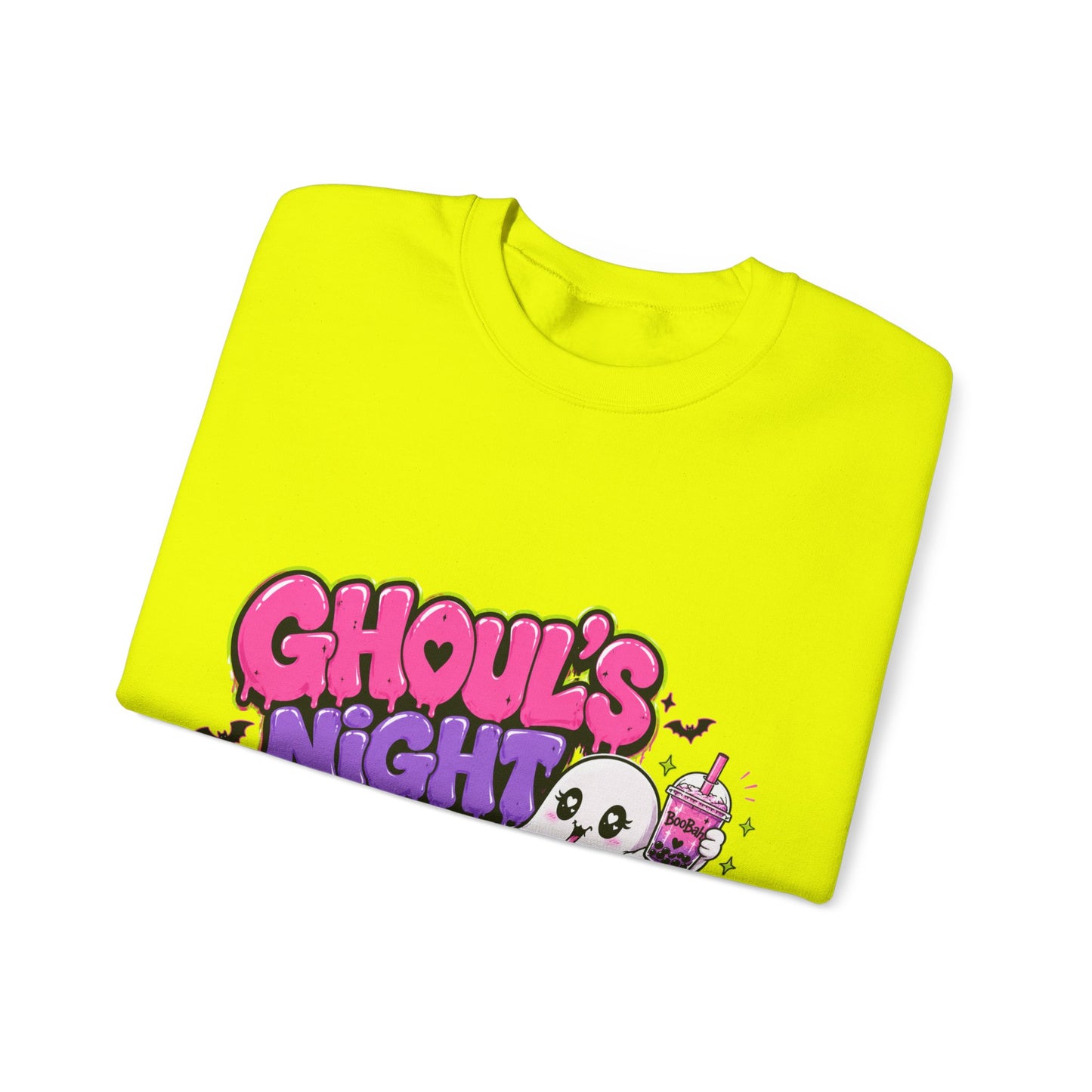 Ghoul's Night Out Crewneck Sweatshirt — Retro Cartoon Halloween Graphic