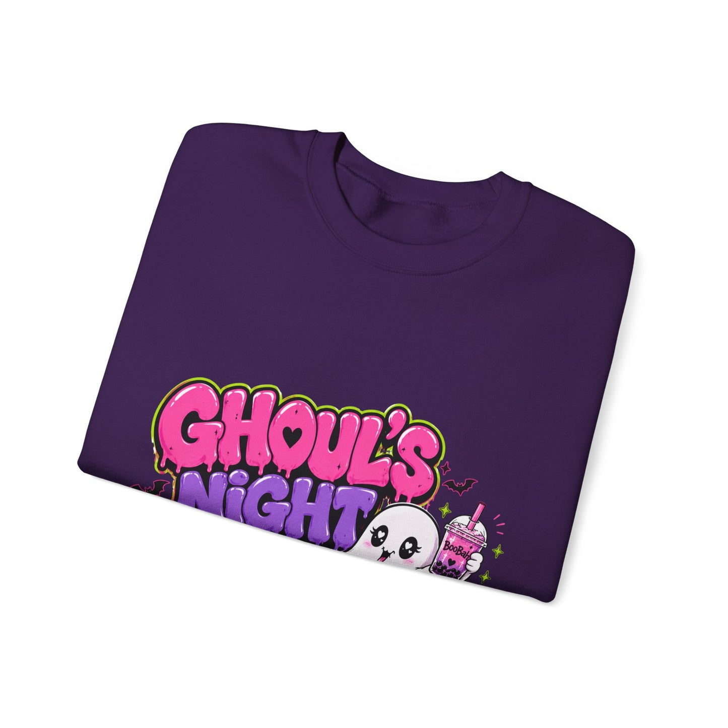 Ghoul's Night Out Crewneck Sweatshirt — Retro Cartoon Halloween Graphic